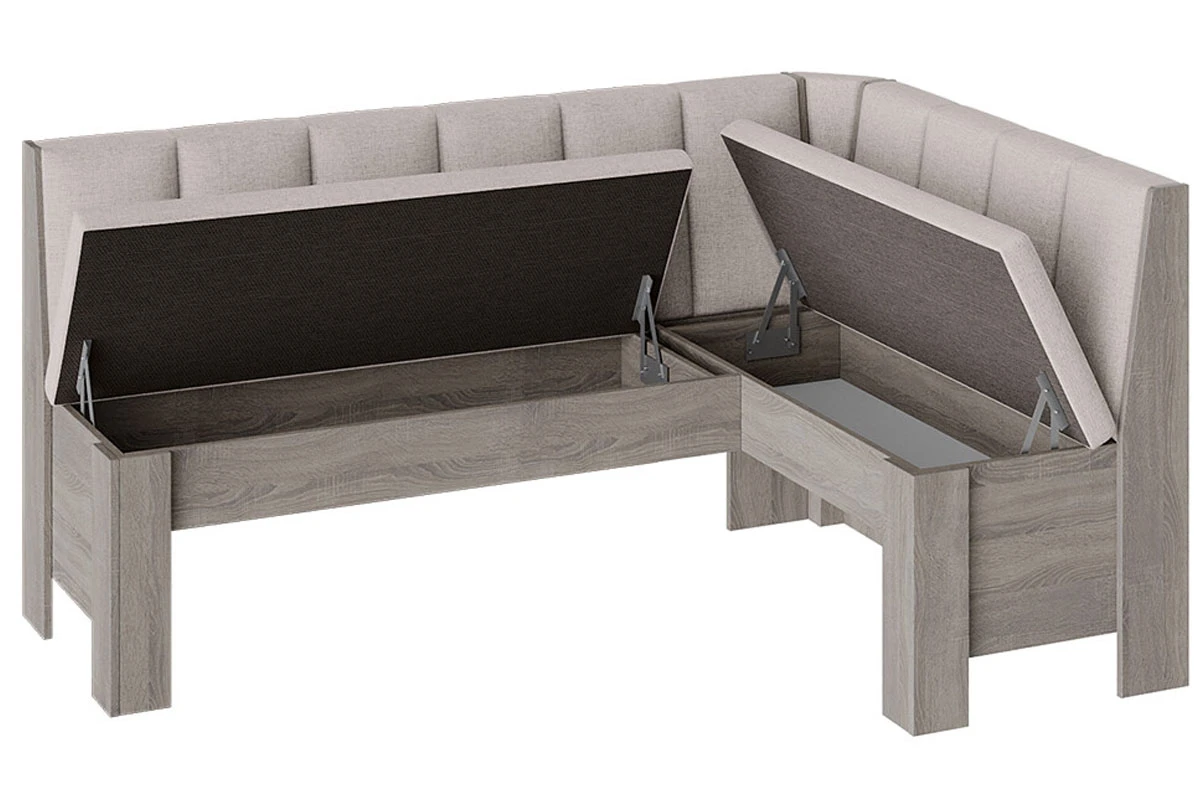 Скамья угловая Ганновер (Дуб Сонома трюфель/Рогожка Capri Бежевая) - купить в Озерце