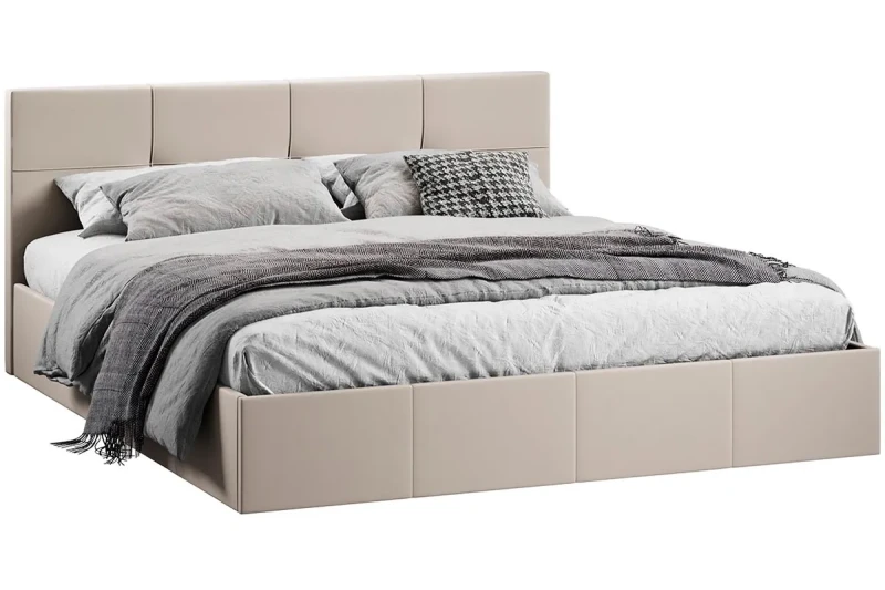 Кровать Лора с ПМ и заглушиной 180х200 (Велюр / Confetti Cream) - купить в Озерце