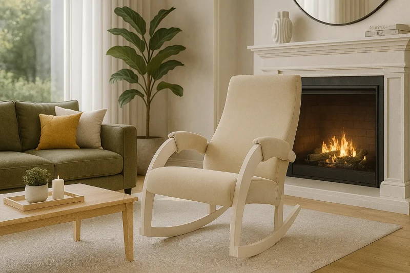 Кресло-качалка Консул М (1кор/67М) (Verona Vanilla/Дуб шампань) — купить в Озерце