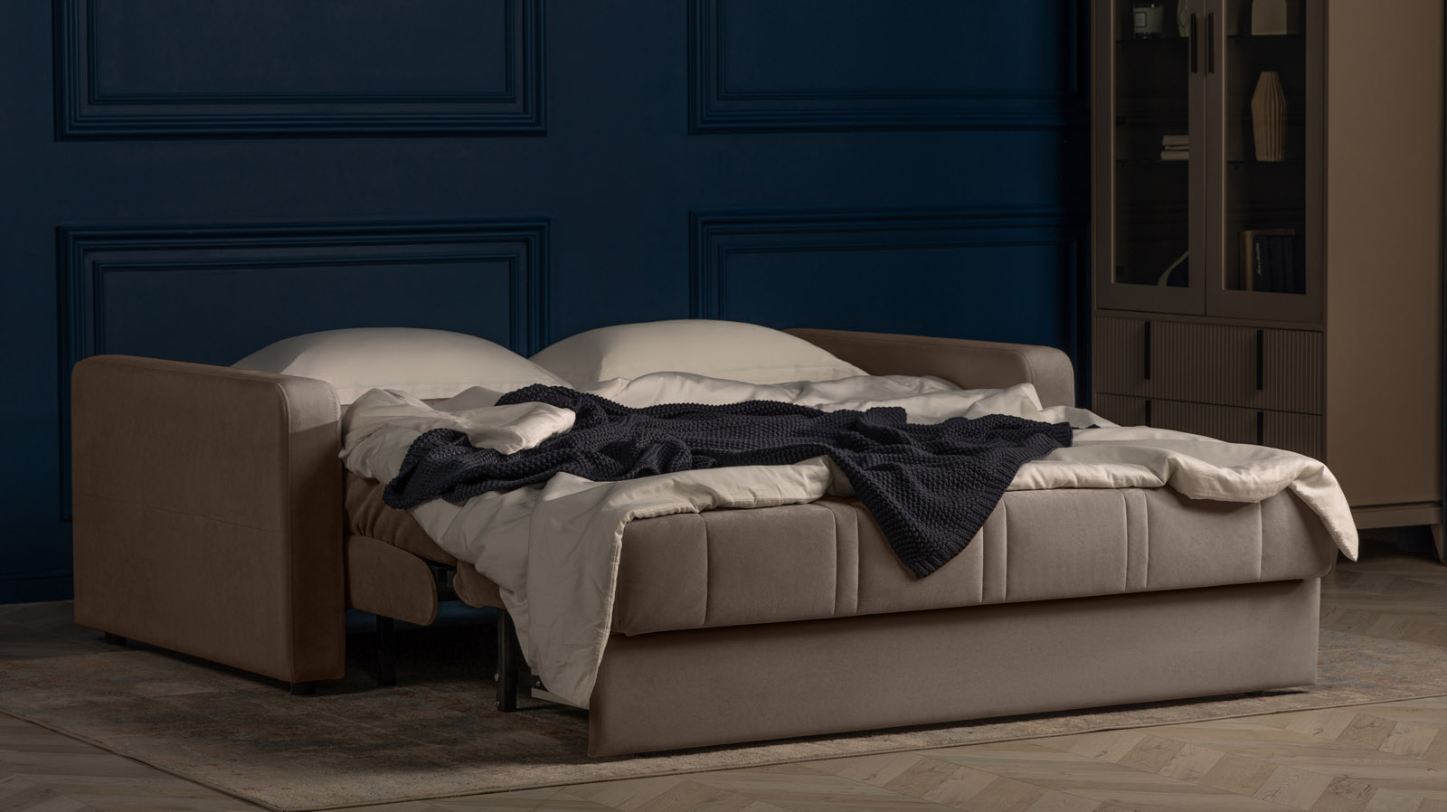 Диван - кровать Domo Pro стежка ромб, ткань Sky Velvet 02 160x216 — в мебель-центре Озерцо