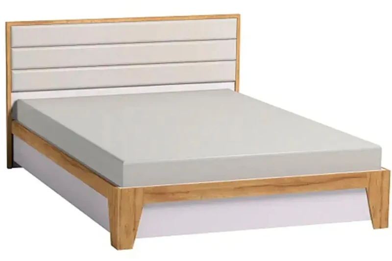 Кровать Айрис 307 Люкс с ПМ 160х200 (Белый/Дуб золотистый) - купить в Озерце