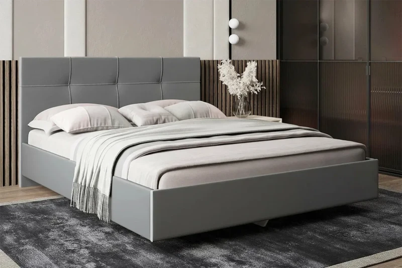 Кровать Kapriz с ПМ 160х200 (Newtone Light Grey / Светло-серый) - купить в Озерце