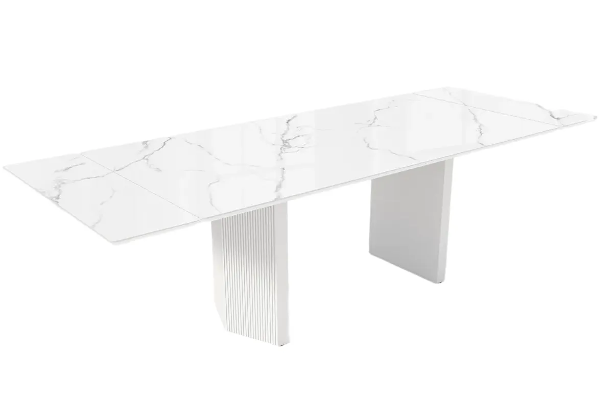 Стол обеденный Моцарт 2000 (2600) (ст. №2 / Керамика Titanium Mckinley Polished N20382 / МДФ Белое дерево) - купить в Озерце