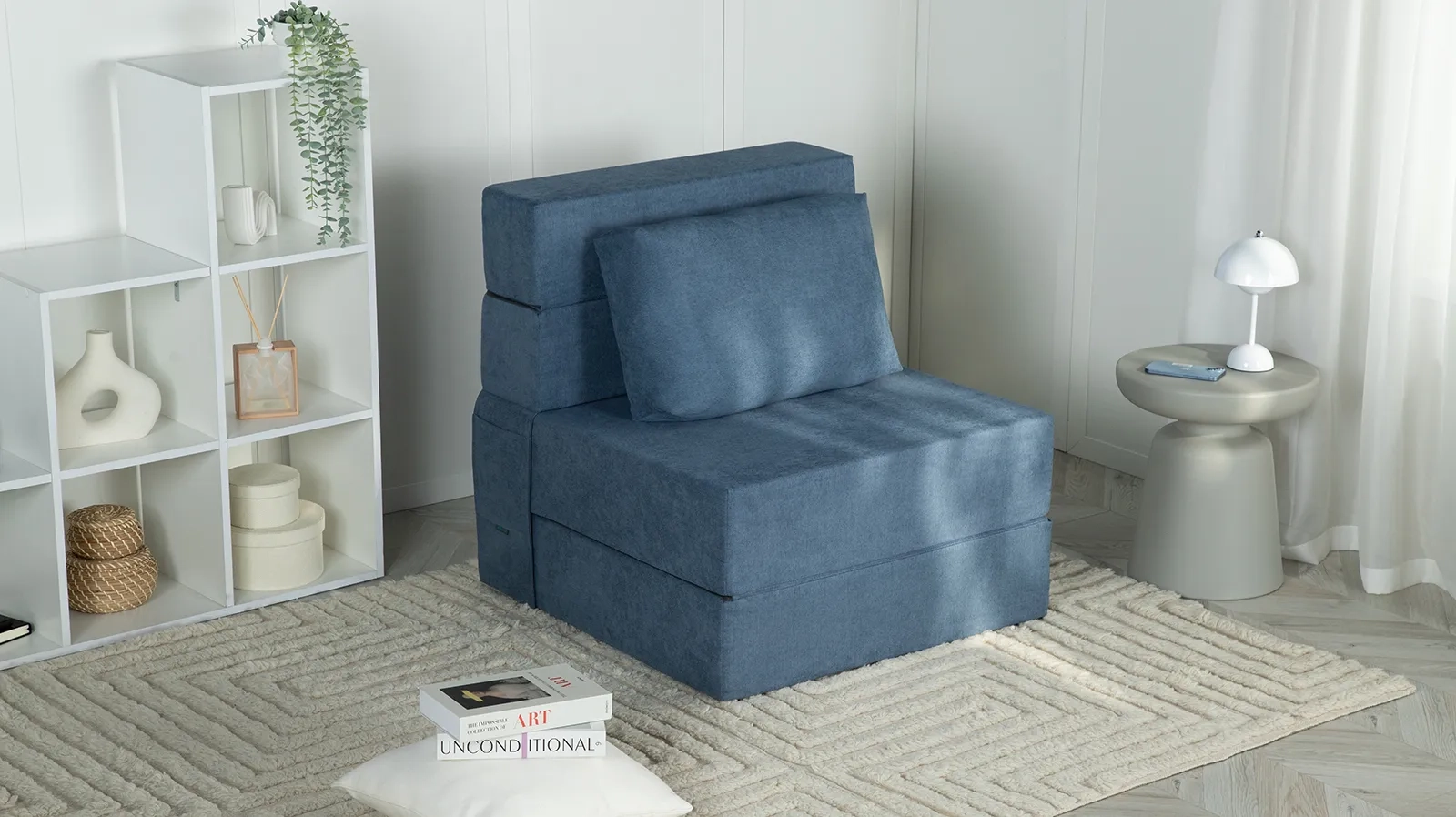 Кресло -матрас Folly ткань Prime Blue 80x80 — купить в Озерце