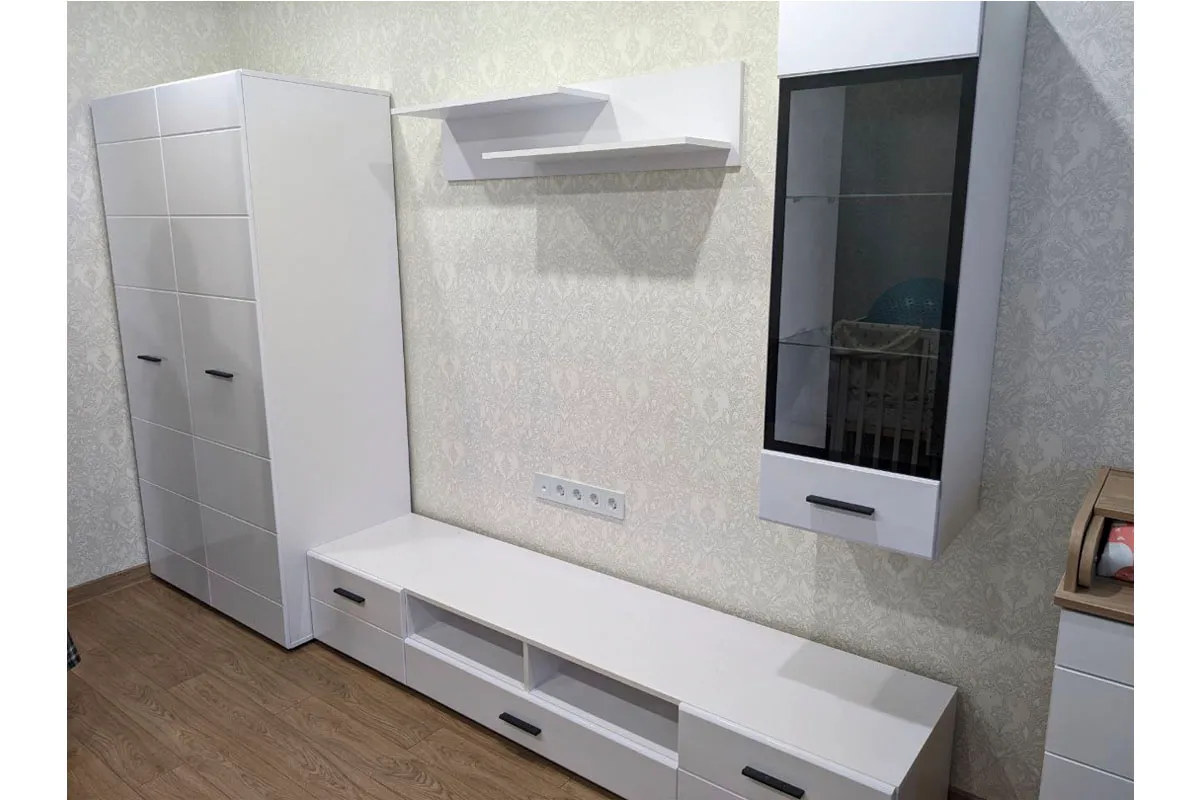 Шкаф 2-х дв. Gloss Белый/Белый глянец (71373114) в мебель-центре Озерцо