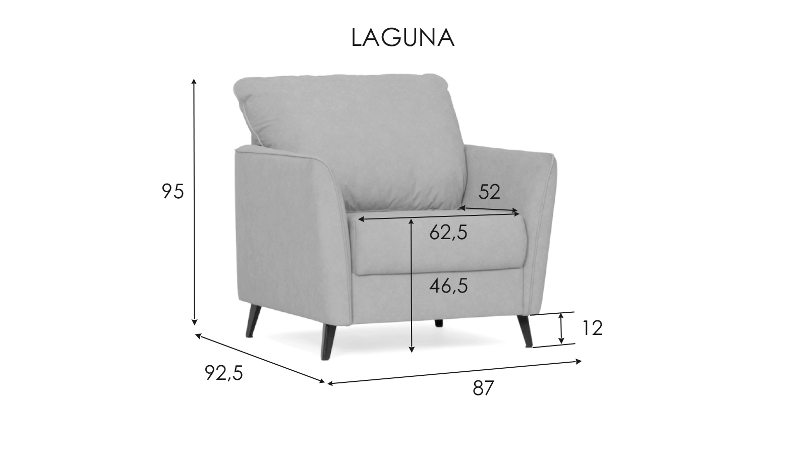 Кресло Laguna, Тк. Sky Velvet 02 87x92.5 — купить в Озерце