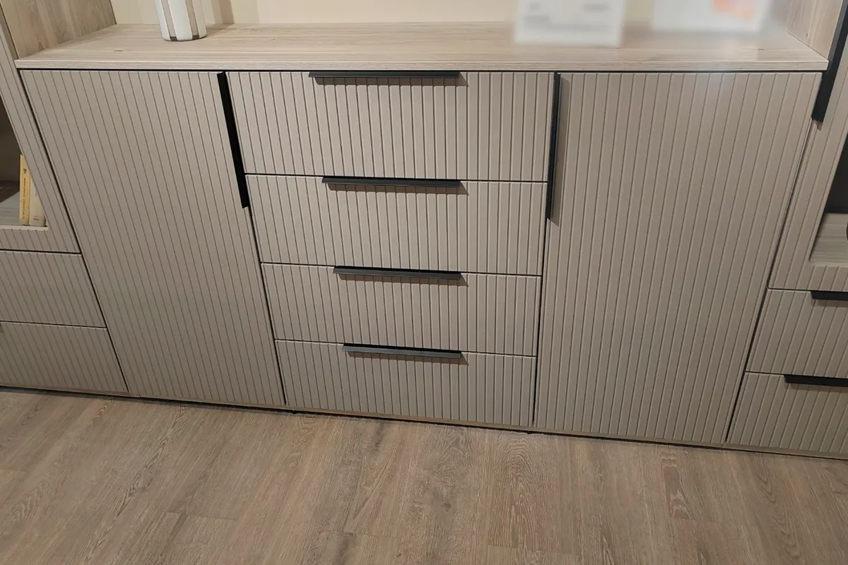 Модульная гостиная Астория №2 (Дуб кастелло серый / Грей софт) — Мебель-центр Озерцо