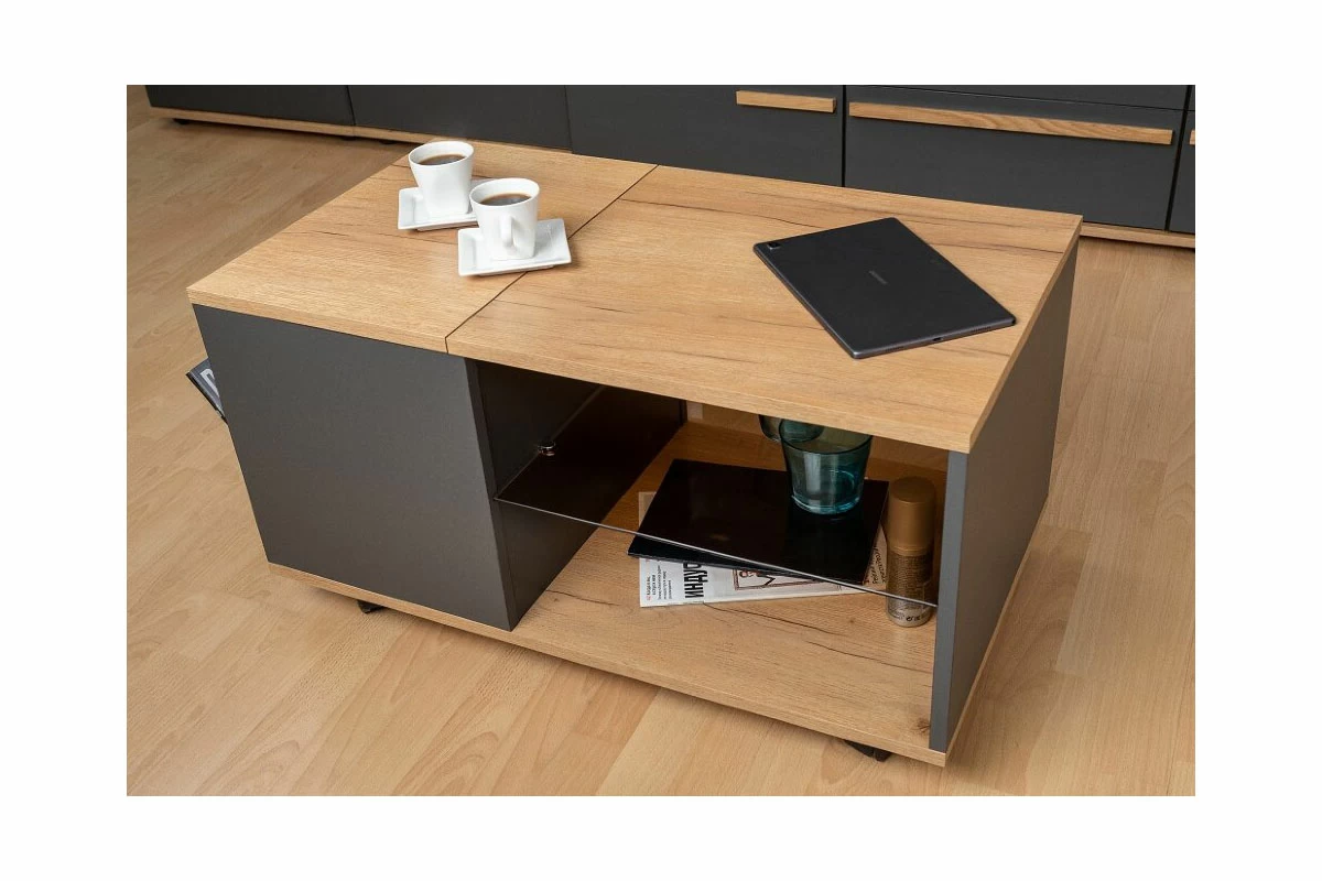 Стол журнальный Crown 16 (Дуб Золотистый/Графит) — Мебель-центр Озерцо