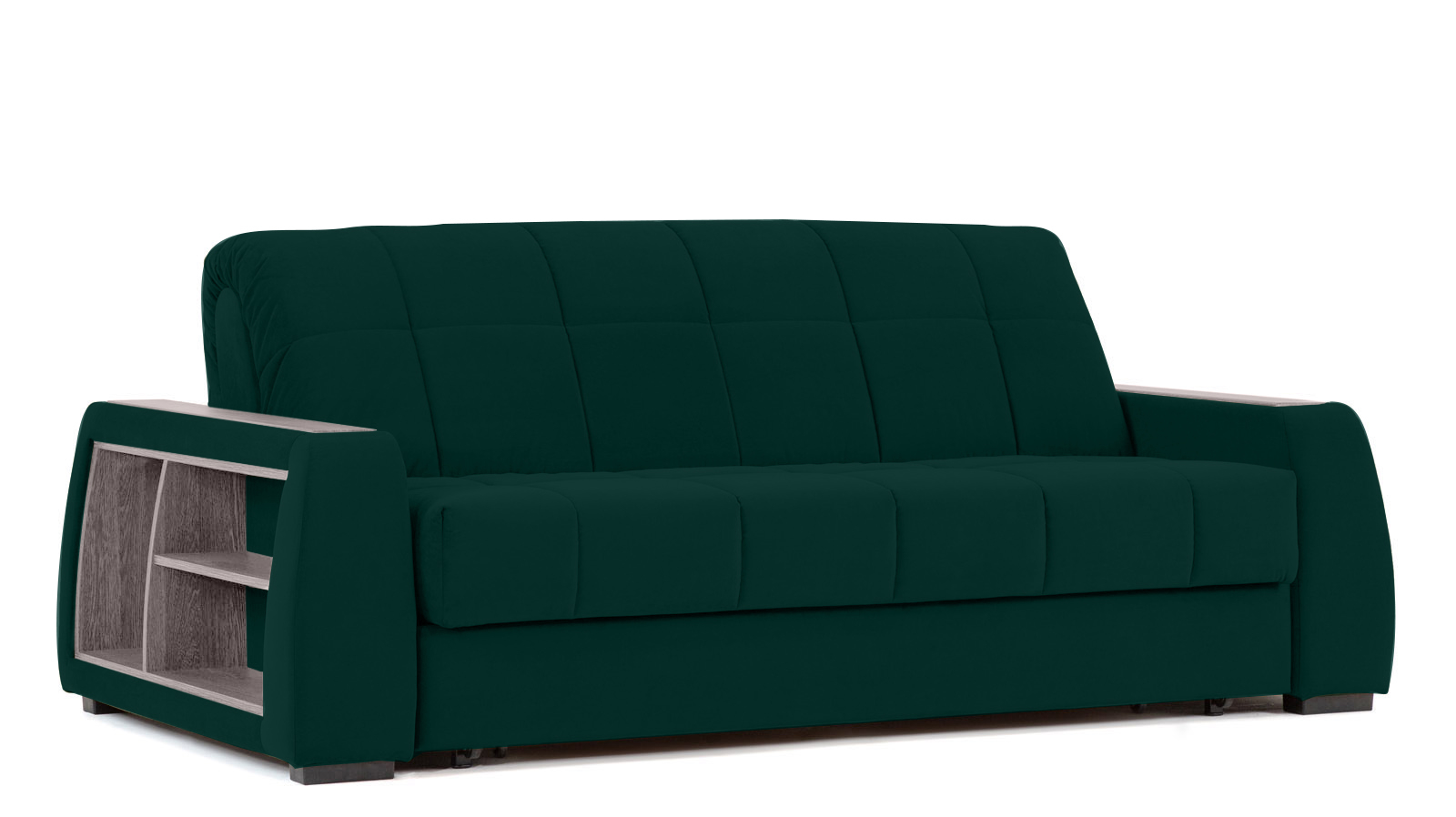 Диван - кровать Domo Pro с полками цвета ясень, стежка квадрат, ткань Sky Velvet 42 180x216 — купить в Озерце