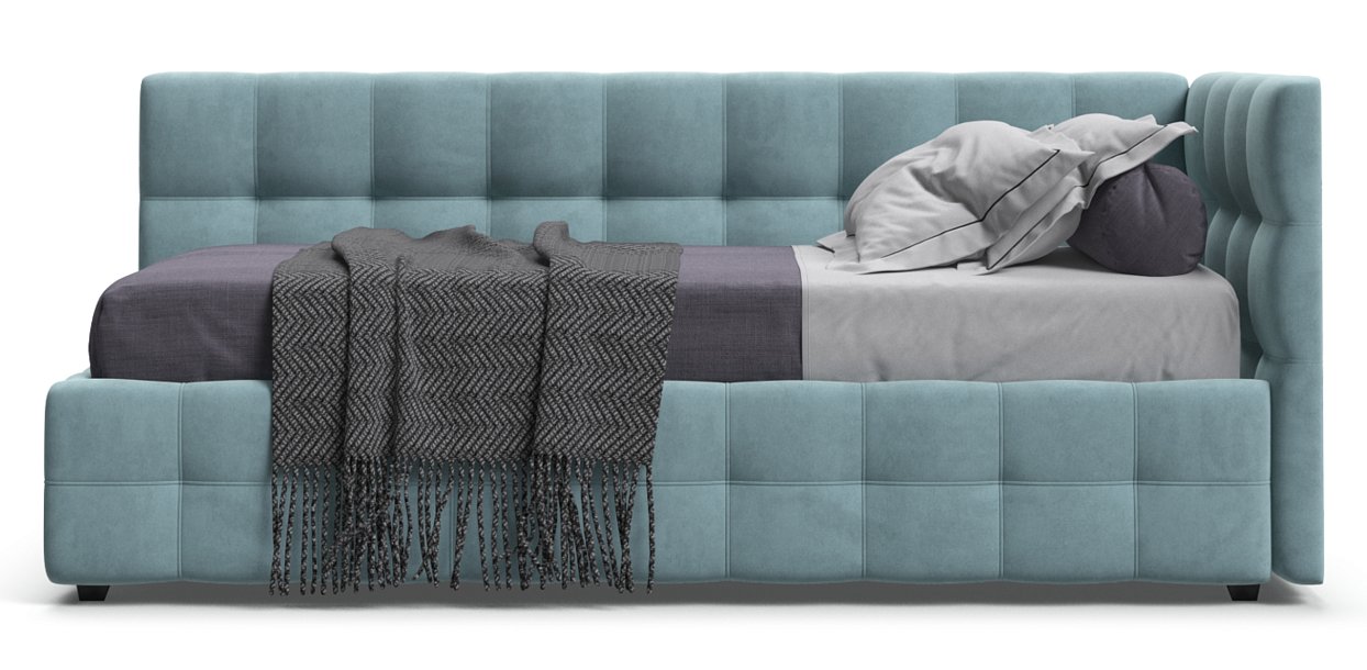 Кровать BOSS mini NEW велюр Monolit аква - купить в Озерце