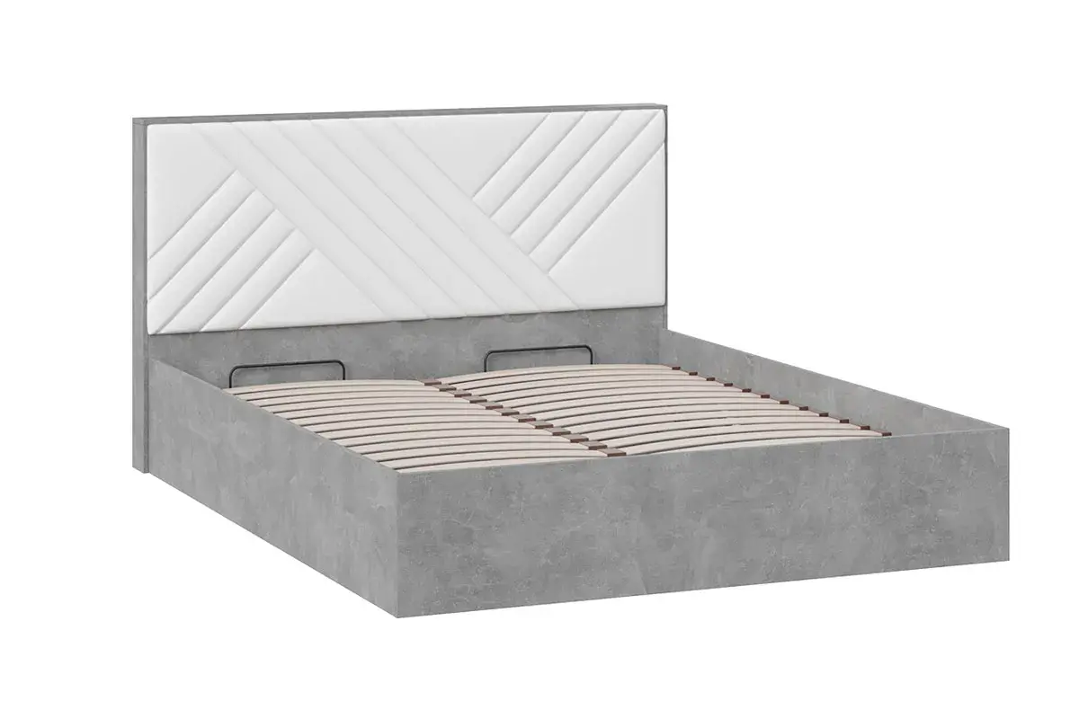 Кровать Хилтон универсальная с ПМ Тип 1 160х200 (Ателье светлый/Белый) - купить в Озерце
