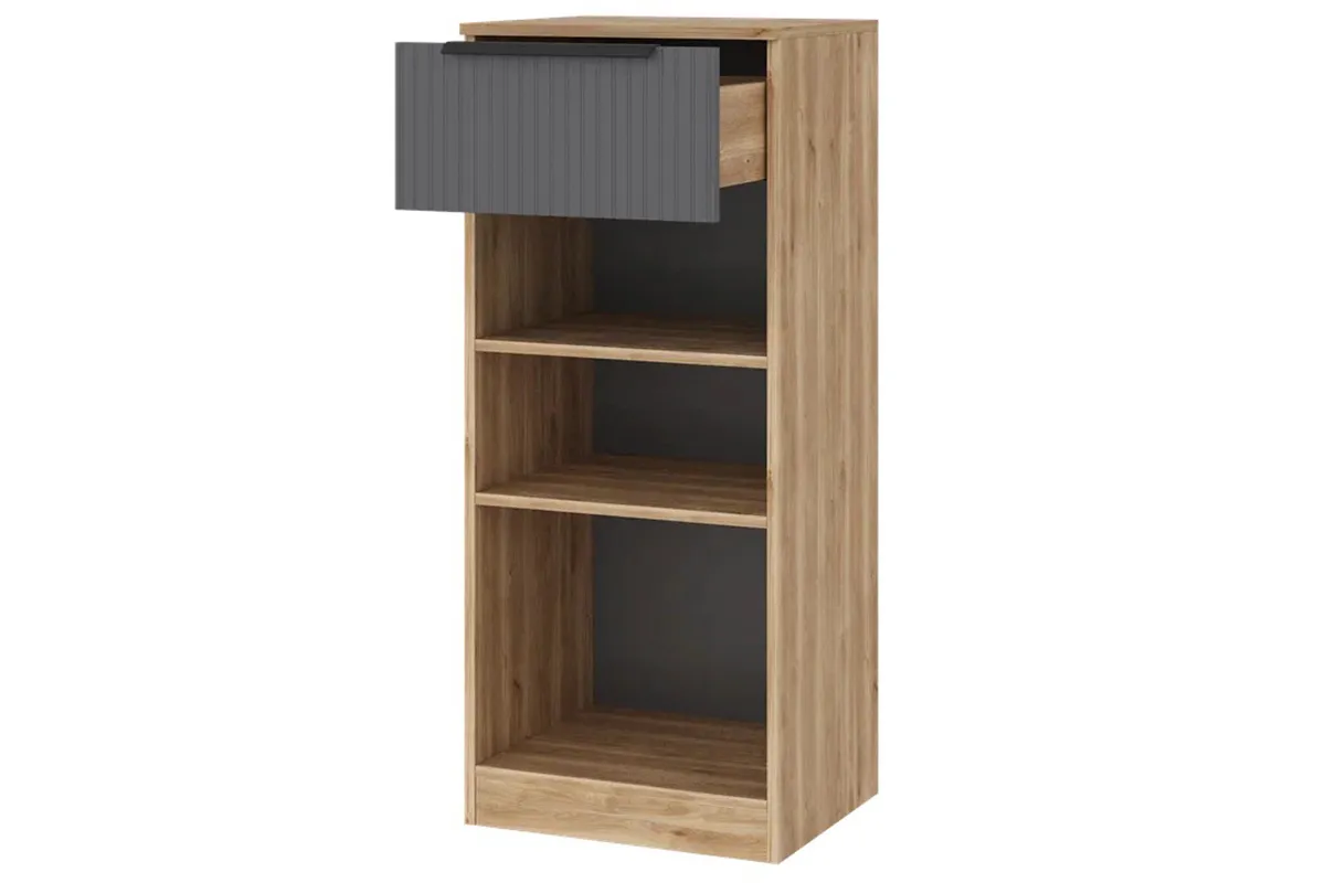 Тумба для обуви Астория 12 (Дуб кастелло медовый / Графит софт) — Мебель-центр Озерцо