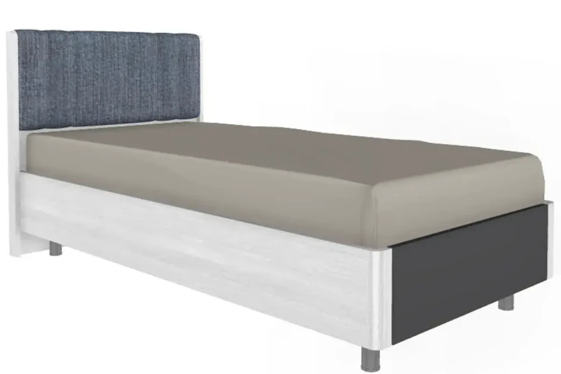 Кровать КР-5015-СЯ-АМ 90х190 (Снежный Ясень/Антрацит Матовый) - купить в Озерце