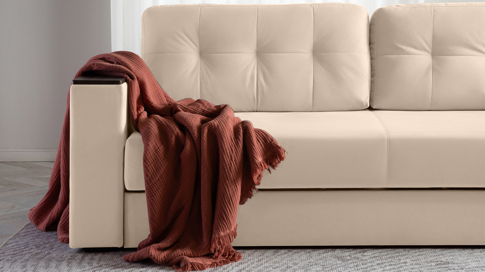 Диван Loko Pro Тк. Casanova Milk 113x243 — купить в Озерце