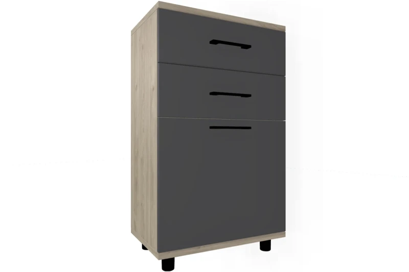 Тумба ТБ-5008-ГС-АМ (Гикори Джексон Светлый/Антрацит Матовый) — Мебель-центр Озерцо