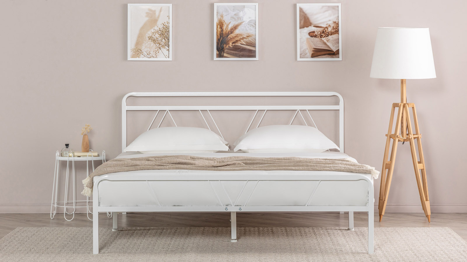 Кровать Cassis, цвет белый + матрас COMFORT PLUS 180x200 - купить в Озерце