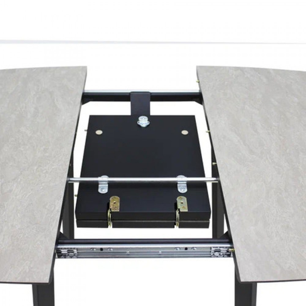 Стол МИЛАН-4 HPL 80х80/110 камень беж/муар.чер - купить в Озерце