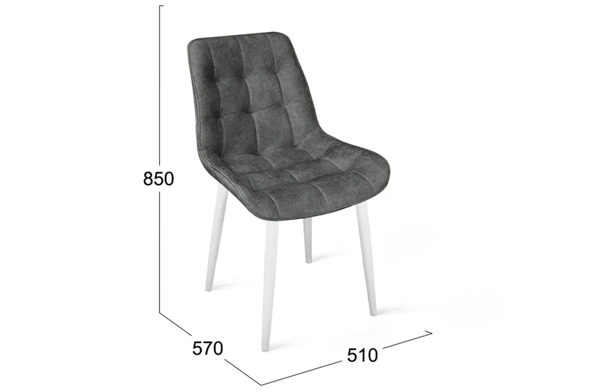 Стул Boston (Белый Муар/Велюр V003 Темно-серый) - купить в Озерце