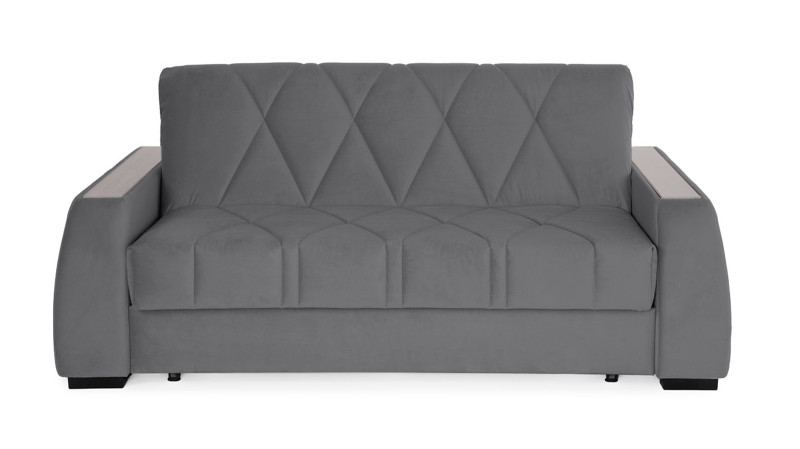 Диван - кровать Domo Pro с полками цвета ясень, стежка ромб, ткань Sky Velvet 16 160x216 — купить в Озерце