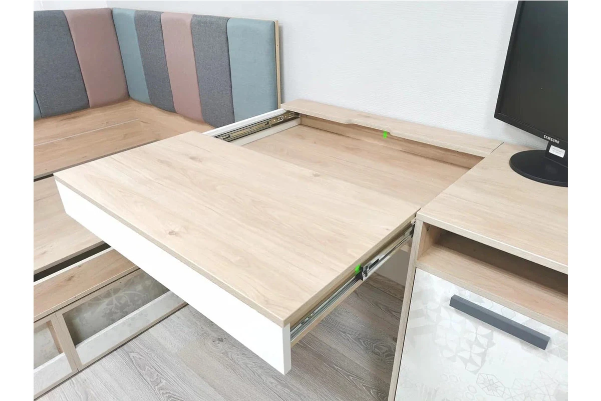 Стол прямой Алиса Мод. 4 (Гикори Джексон/Спринт/Белый) — Мебель-центр Озерцо