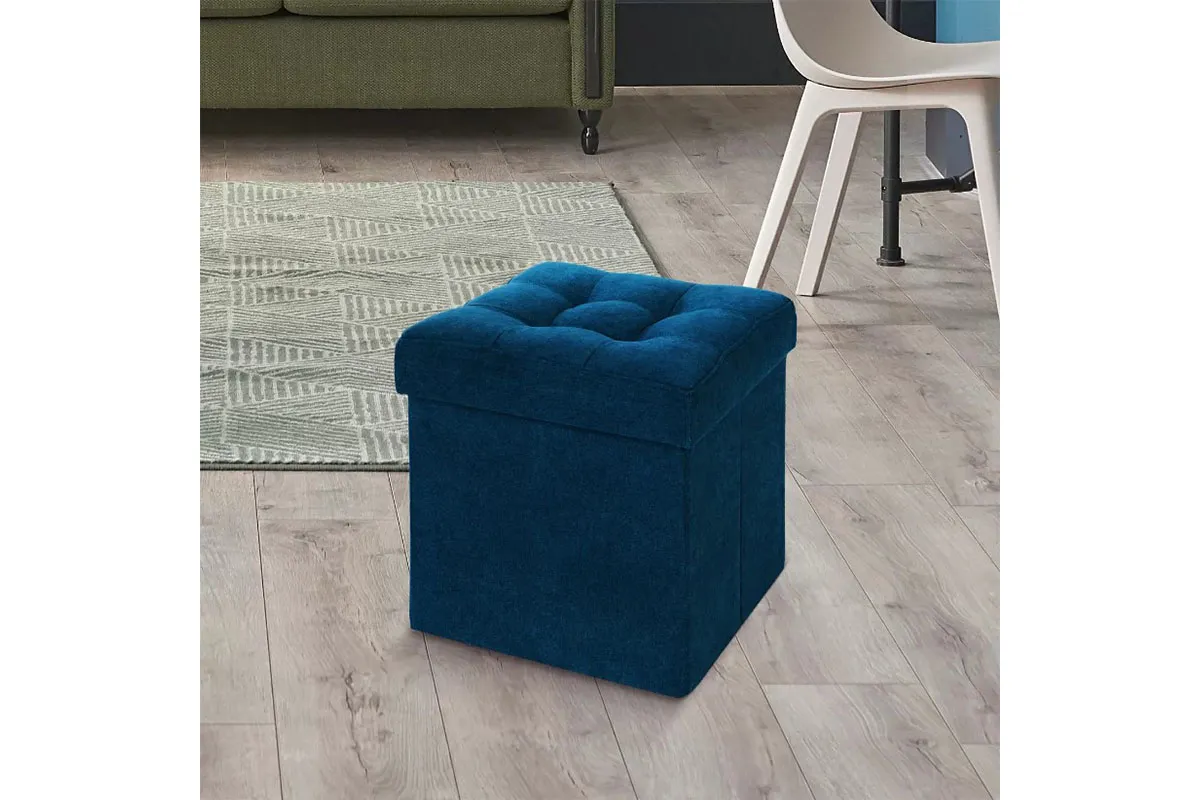 Пуфик складной (Синий велюр) — купить в Озерце