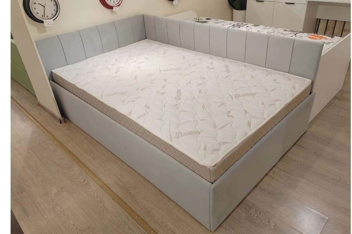 Кровать Мика с ПМ 120х200 универсальная Newtone Light Grey - купить в Озерце