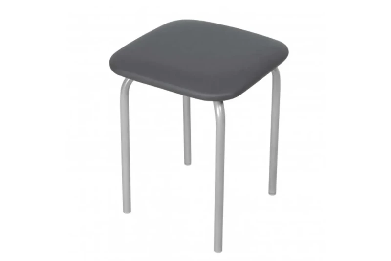 Табурет Эконом с квадр. сиденьем каркас бриллиант, экокожа (Экотекс 3022 темно-серый) СРП 011КВ - купить в Озерце