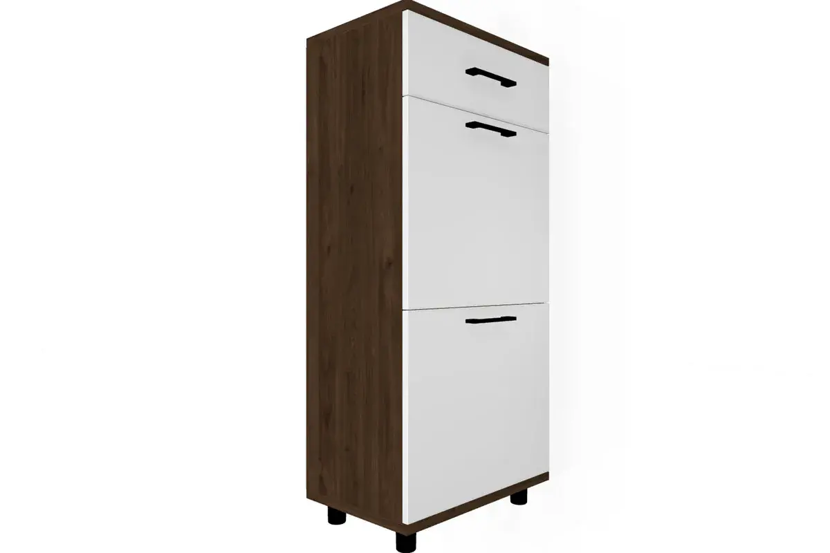 Прихожая Грейс комплект 9 (Гикори Джексон Темный/Белый Бриллиант Глянцевый) — Мебель-центр Озерцо