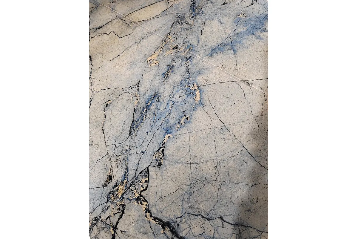 Стол обеденный Оникс 1800(2300) (Стекло с фотопечатью Магеллан / МДФ Черная шагрень / рама черная / металл черный) - купить в Озерце