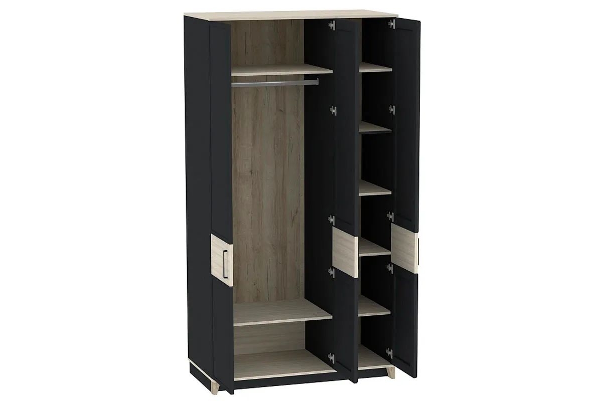 Шкаф для одежды и белья Aurelio 444 (Антрацит/Блеквуд Сатиновый) в мебель-центре Озерцо
