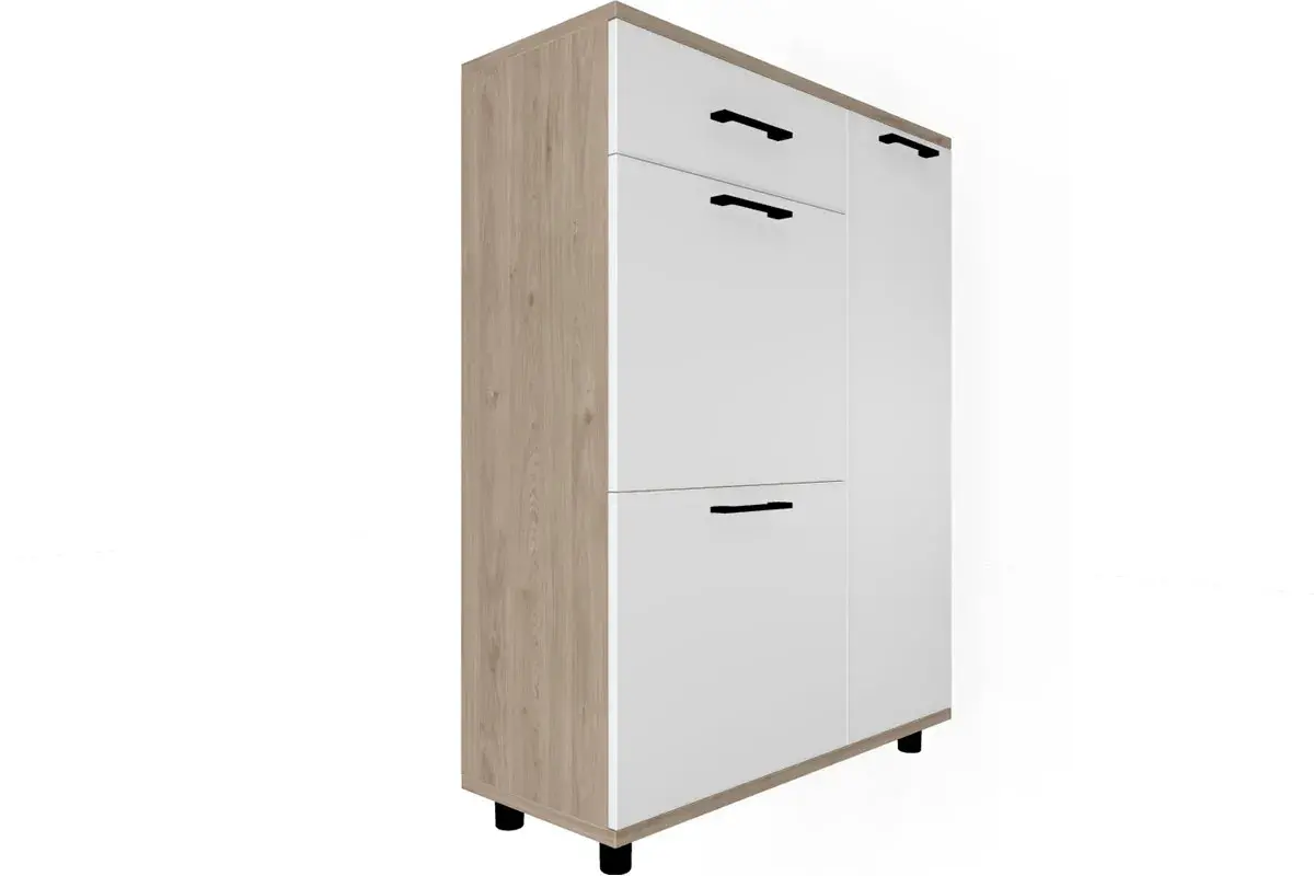 Прихожая Грейс комплект 1 (Гикори Джексон Светлый/Белый Бриллиант Глянцевый) — Мебель-центр Озерцо