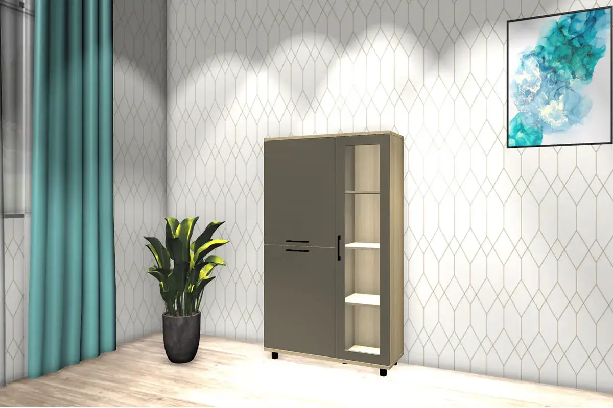 Шкаф многоцелевой ШК-5081-АС-ЛМ (Ясень Асахи/Латте Матовый) в мебель-центре Озерцо