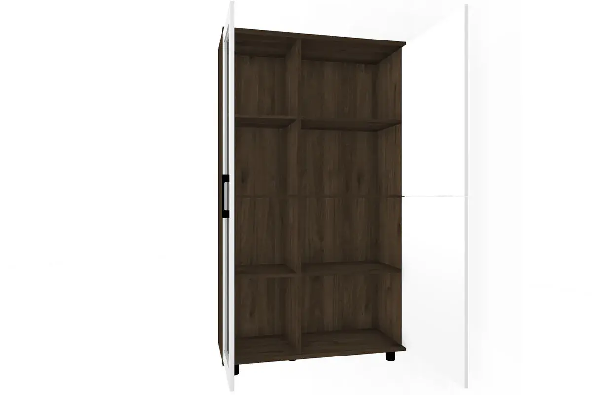 Шкаф многоцелевой ШК-5081-ГТ-БГ (Гикори Джексон Темный/Белый Бриллиант Глянцевый) в мебель-центре Озерцо