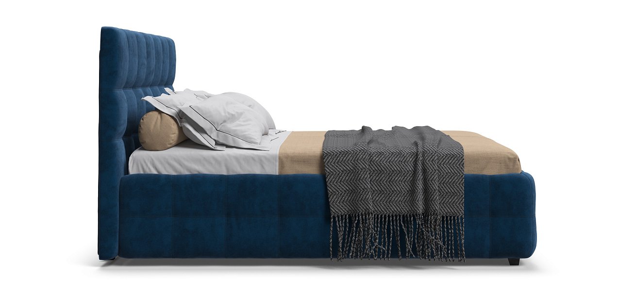 Кровать Босс 160*200 Про велюр Monolit синяя - купить в Озерце