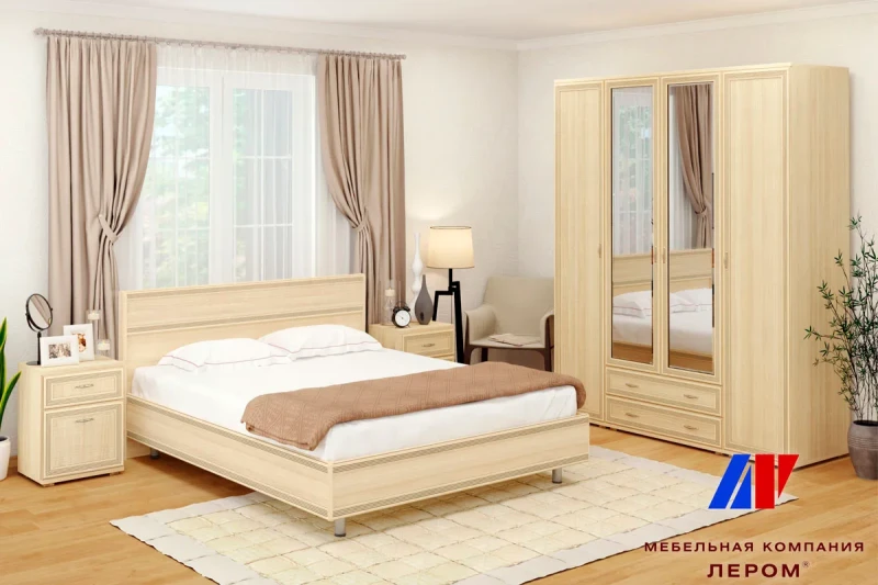Готовый комплект для спальни СК-1023-АС (Ясень Асахи) - купить в Озерце
