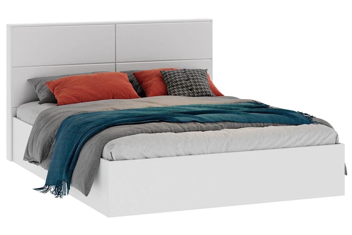Кровать универсальная Тесса с ПМ Тип 2 и заглушиной 160х200 (Белый жемчуг/Белый глянец) - купить в Озерце
