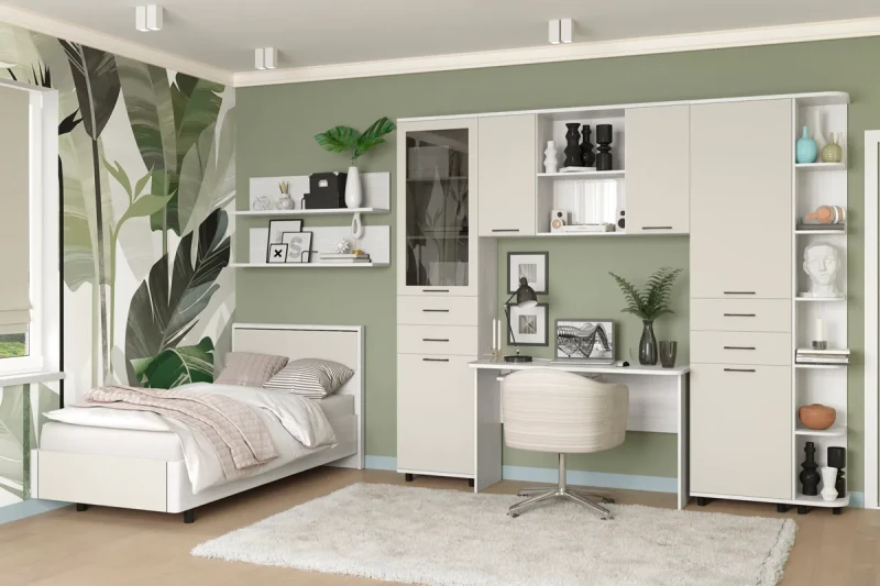 Детская Грейс комплект 8 (Снежный Ясень/Кашемир Матовый) — Мебель-центр Озерцо