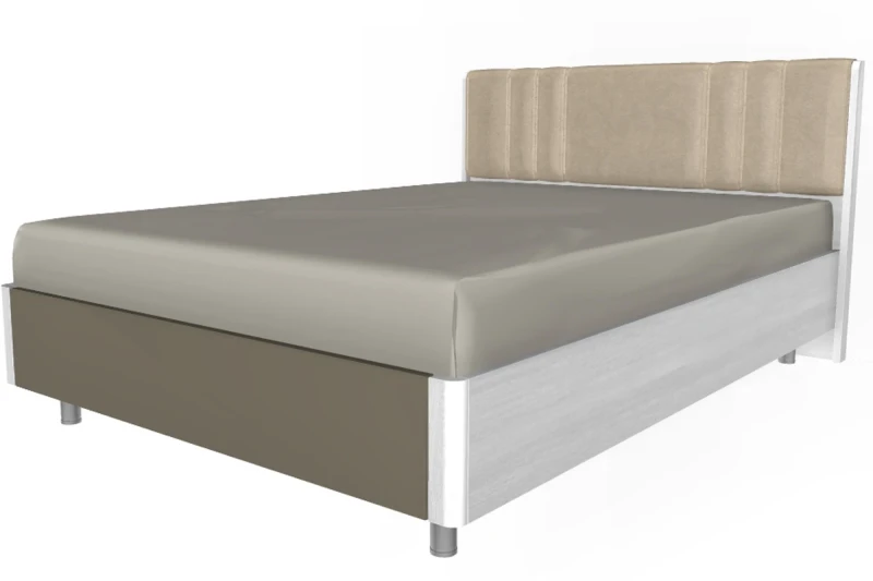 Кровать 140х200 КР-5012-СЯ-ЛМ (Снежный Ясень/Латте Матовый) - купить в Озерце