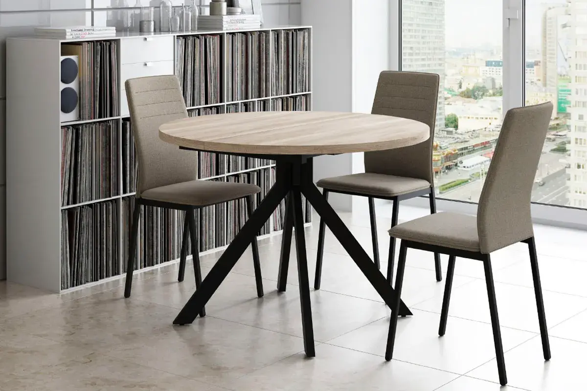 Стол раздвижной Толедо 1100+350 (Дуб Каньон/Черный) - купить в Озерце