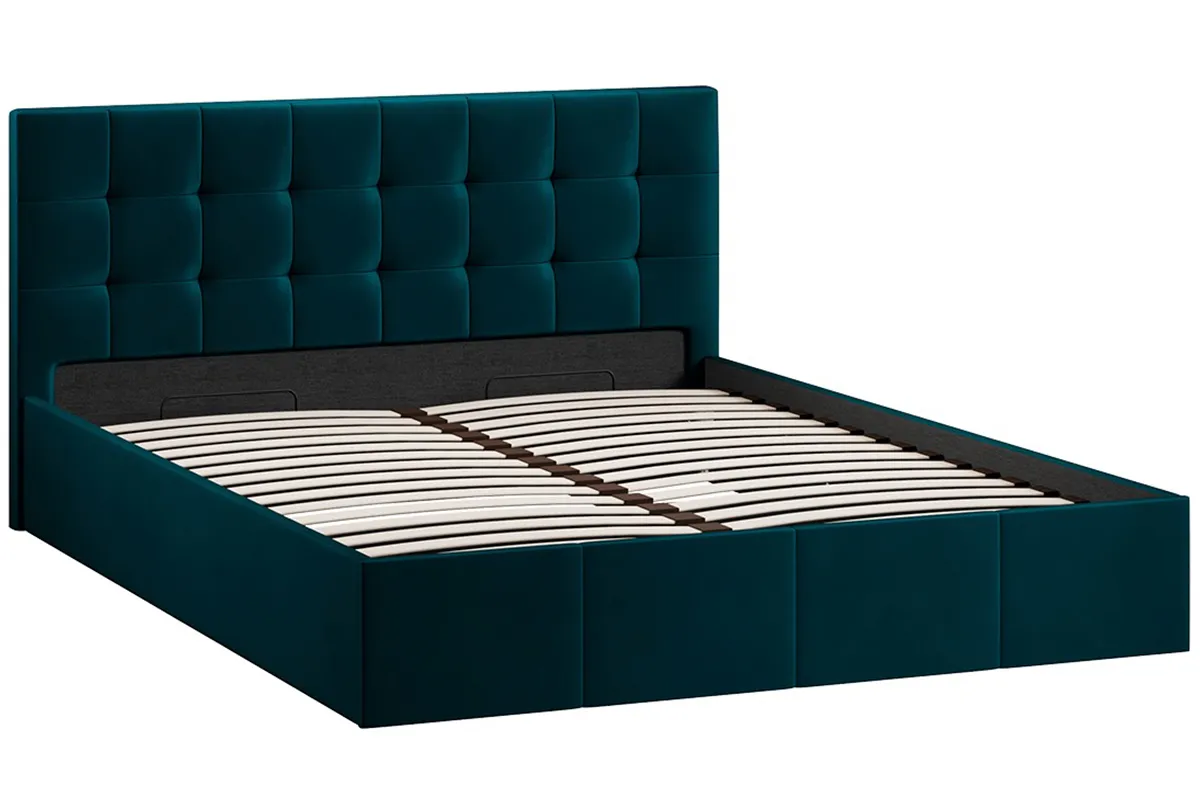 Кровать Эмма с ПМ и заглушиной 160х200 (Велюр/Confetti Izumrud) - купить в Озерце
