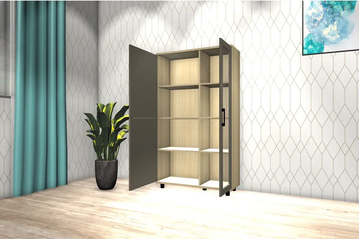 Шкаф многоцелевой ШК-5081-АС-ЛМ (Ясень Асахи/Латте Матовый) в мебель-центре Озерцо