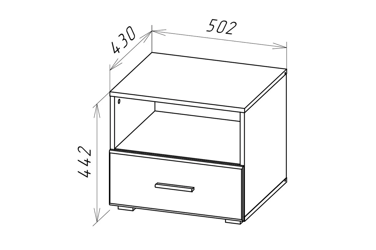 Тумба прикроватная Gloss Белый/Белый глянец (72374523) — Мебель-центр Озерцо
