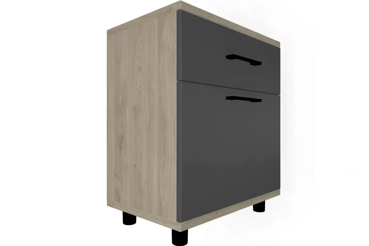 Прихожая Грейс комплект 5 (Гикори Джексон Светлый/Антрацит Матовый) — Мебель-центр Озерцо