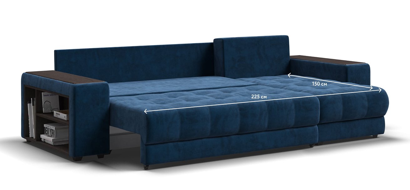 Угловой диван BOSS 3.0 XL велюр Monolit синий — купить в Озерце