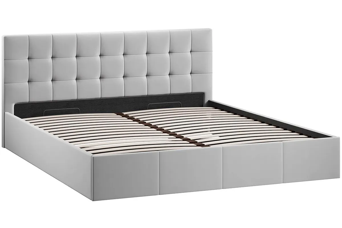 Кровать Эмма с ПМ и заглушиной 180х200 (Велюр/Confetti Silver) - купить в Озерце