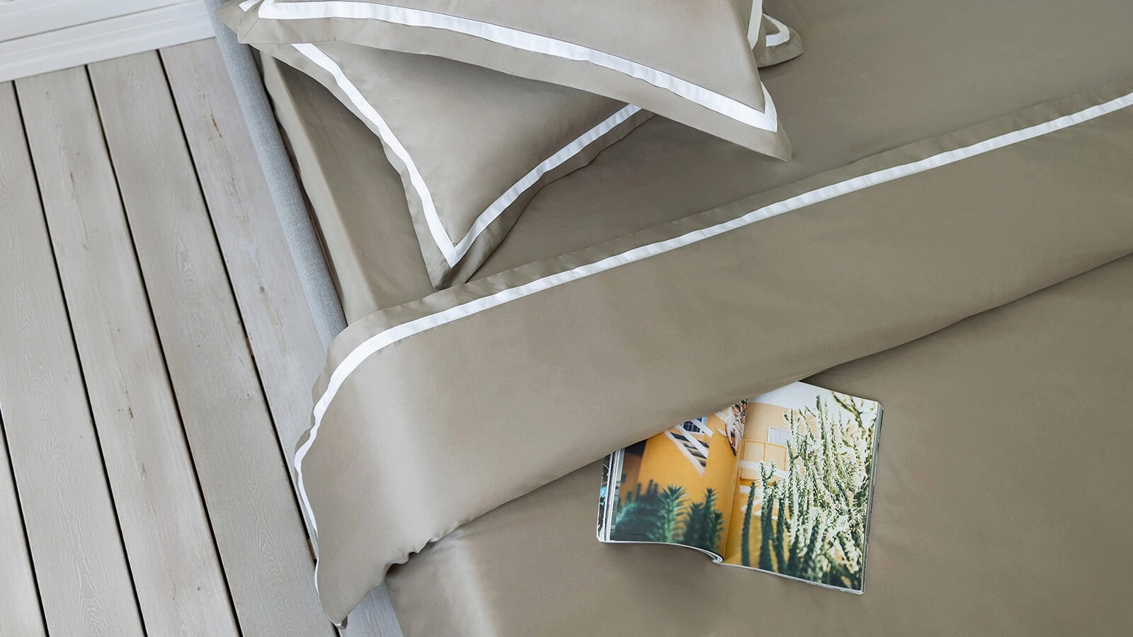 Постельное белье Maco Sateen, цвет: Кремовый 220x240, без простыни в мебель-центре Озерцо