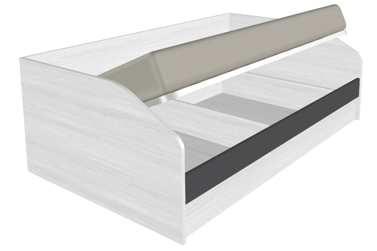 Кровать КР-119-СЯ-АМ 120х200 (Снежный Ясень/Антрацит Матовый) - купить в Озерце