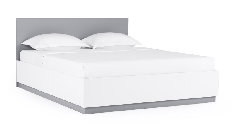 Комплект с подъемным механизмом Twills, цвет белый премиум+арктика серый, 180x200 + Тумба навесная Twills, цвет белый премиум+арктика серый - купить в Озерце