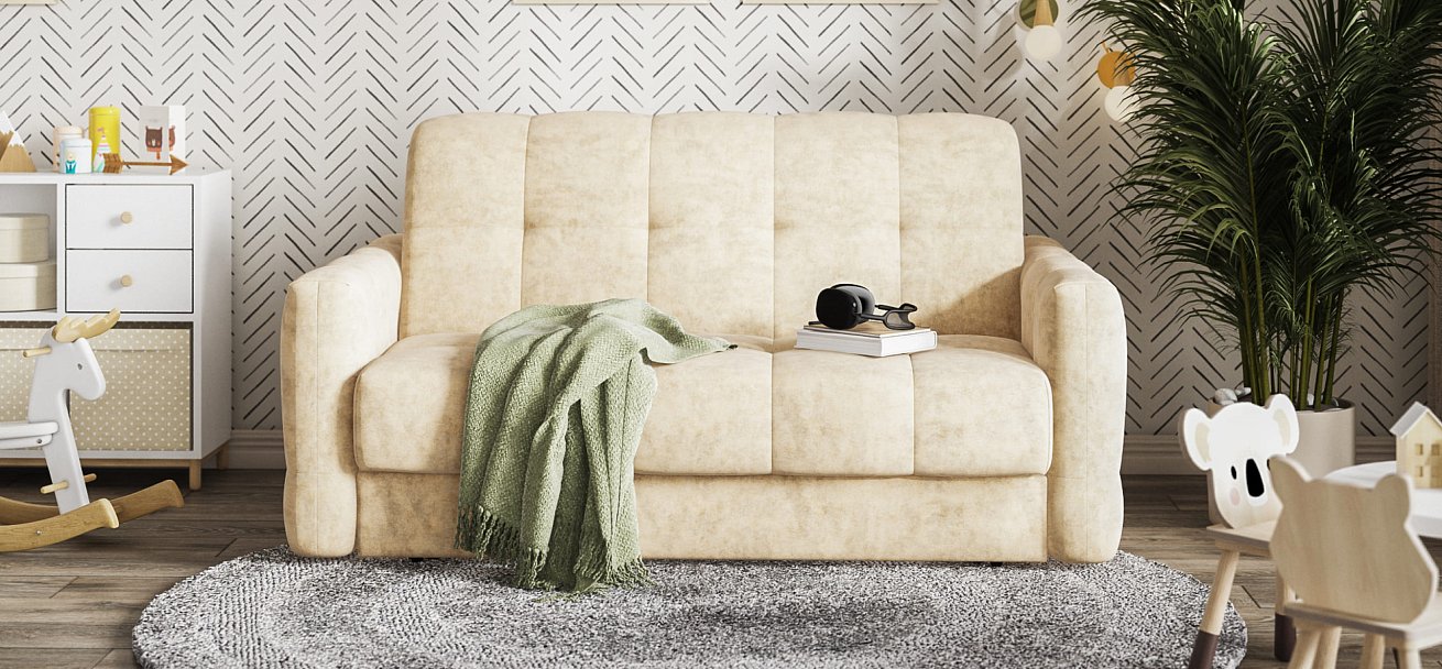 Диван BOSS Sleep 140 Велюр Роял шампань — купить в Озерце