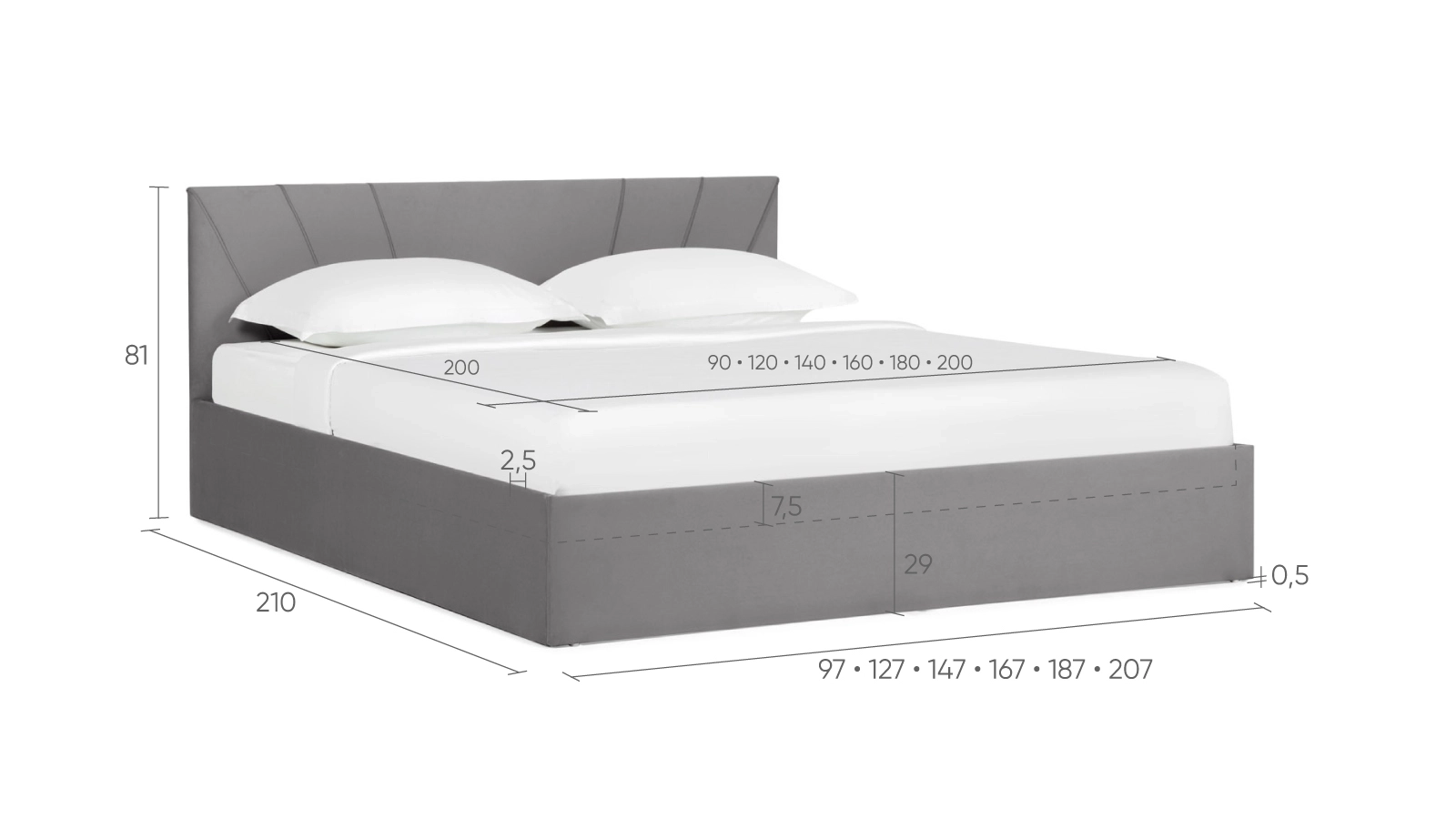 Кровать Alfa, Dumont 26 180x200 - купить в Озерце
